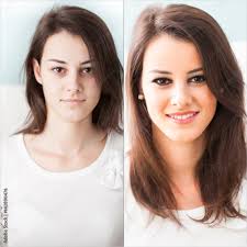 before and after makeup beautiful young