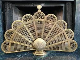 Brass Peacock Fireplace Screen De