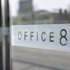 Office 8 Indigo Door Signage Glass