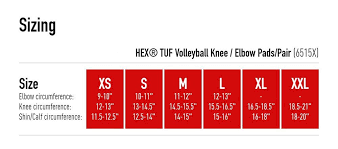 Volleyball Knee Pad Size Chart Www Bedowntowndaytona Com