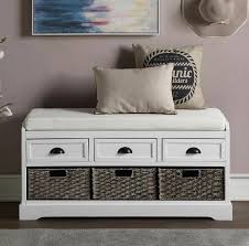 Home Decorators Collection Storage Bench Seat Upholstered Basket White Furniture For Sale Online Ebay