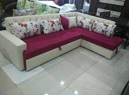 4 seater fabric l shape sofa bed