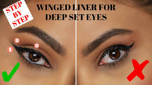 winged eyeliner for deep set eyes