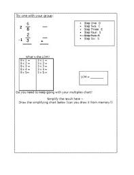 Math Interactive Notebook Adding And Subtracting Fractions Va Sol 5 6