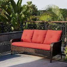 Brown Wicker Outdoor Patio Sofa Couch