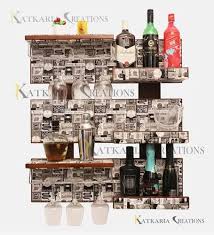 White Plywood Wall Hanging Bar Cabinet