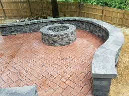 W Stamped Concrete Patio Walkway