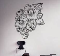 abstract flowers mehndi wall vinyl