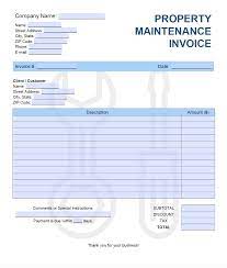 Housing society maintenance format in excel : Free Property Maintenance Invoice Template Pdf Word Excel