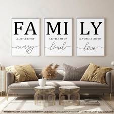 Letters Family Canvas Picture Wall Art