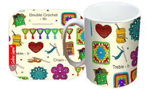 crochet mug and coaster gift set by