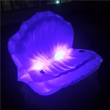 Giant Led Light Up Shells Inflatable Water Floating Row Multicolor Shinning Pearl Ball Scallop Aqua Loungers Water Mattress Toys Swimming Rings Aliexpress