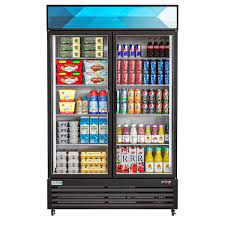 Koolmore 45 In W 38 Cu Ft Commercial Upright Display Refrigerator With 2 Swing Glass Door Beverage Cooler In Black