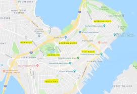 Portland is located on a peninsula in casco bay on the southern maine coast approximately 100 miles (161 km) north of boston, massachusetts. Best Neighborhoods In Portland Maine Portland Me Noyes Hall Allen Insurance