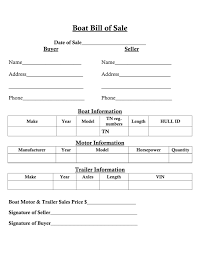 tennessee boat bill of fill out
