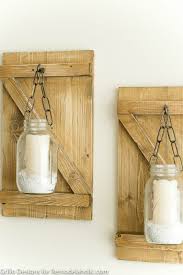 diy rustic mason jar candle holder
