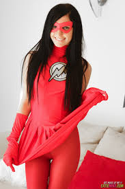 Catie Minx becomes The Flash a sexy superhero for Generation XXX.