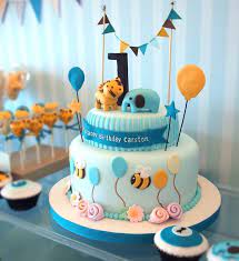 1st Birthday Party Cake Boy gambar png