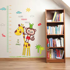 Kids Growth Chart Wall Decals Giraffe Monnkey Height