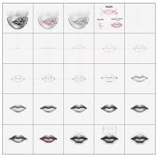 how to draw lips a step by step