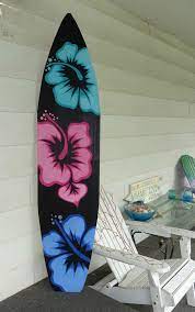 6 foot wood hawaiian surfboard wall art