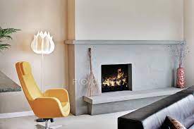 Fireplace In Modern Living Room With
