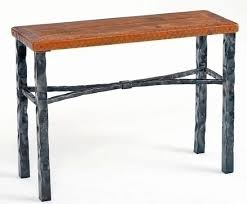Barnwood Sofa Table With Hand Forged