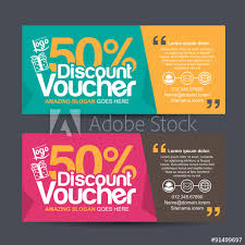 Discount Voucher Template With Colorful Pattern Cute Gift
