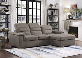 alfio sectional w pull out bed taupe