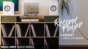 record player cabinet with vinyl