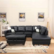 faux leather sectional set
