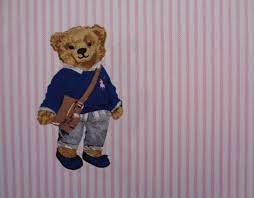 Ralph Lauren Teddy Bear Pink Stripe