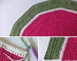 half circle watermelon rug crochet