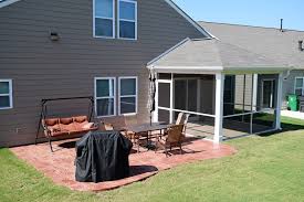 Screen Porch And Stamped Concrete Patio