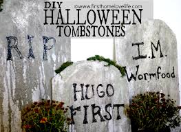 diy halloween tombstones first home