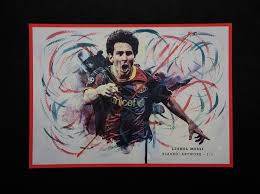 Dat hij één van de beste voetballers aller tijden is, zuigen we niet zomaar uit onze duim. Barcellona Lionel Messi Kunstwerk Catawiki
