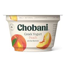 Chobani Non Fat Greek Yogurt Peach On The Bottom 5 3oz