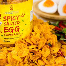 In asian supermarkets, these eggs are sometimes sold covered in a thick layer of salted charcoal paste. Aducktive Spicy Salted Egg Cornflakes Posts Facebook