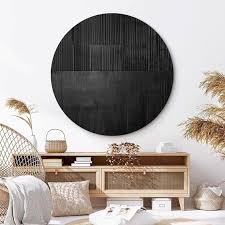 Large Black Circle Abstract Painting
