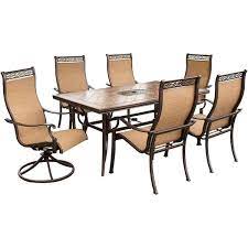 Hanover Monaco 7 Piece Outdoor Dining Set Beige