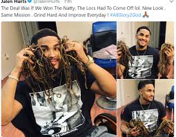 Hurts' fumble led to a late saints touchdown and new orleans almost recovered the onside kick, but the eagles ended up with it and. Alabama Quarterback Jalen Hurts Cuts Off Signature Dreads After Championship Win Columbus Ledger Enquirer