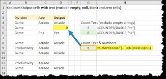 excel trick to only count cells