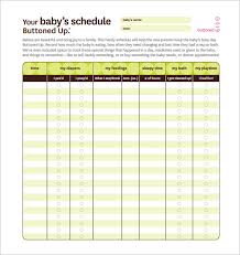 Baby Schedule Templates 8 Free Word Excel Pdf Format