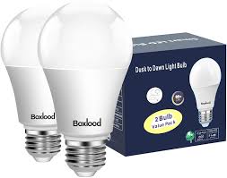 Dusk To Dawn A19 Led Light Bulb Built In Light Sensor Plug And Play 9w 6000k Cool White 60w Halogen Equivalent E26 120v Auto On Off Indoor Outdoor Lighting Bulb 2 Pack By