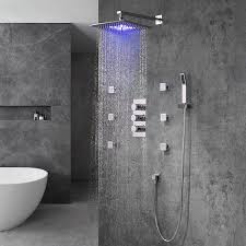 Led Wall Mount 12 Shower Set With Hand