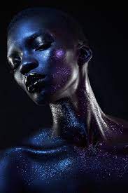 women glitter face face paint makeup