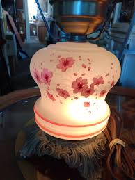 Hand Painted Lamps Pink Fl