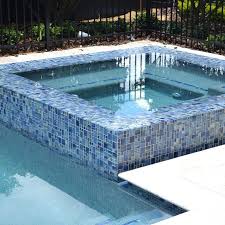 Glass Pool Tile Backyard Pool Designs