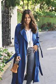 Blue Trench Coat Grey Jeans A Mini