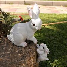 2 Pieces Rabbit Garden Statue Easter
